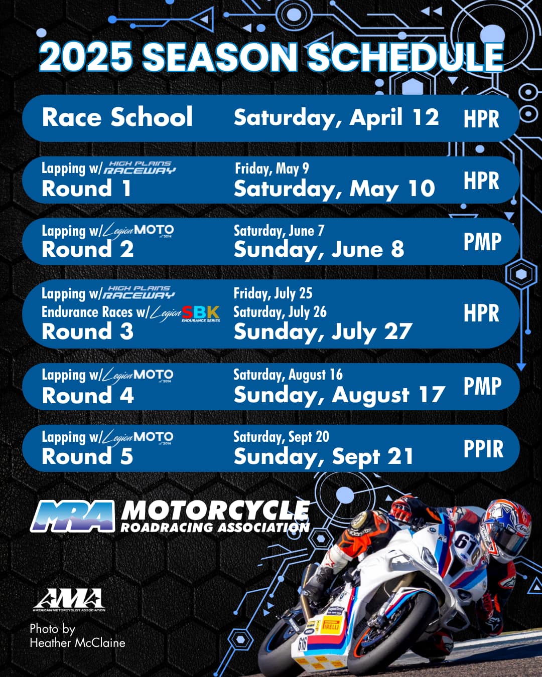 2025 MRA Schedule